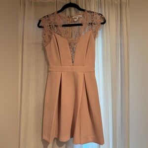 BCBGeneration Blush Backless Dress with Lace Detail